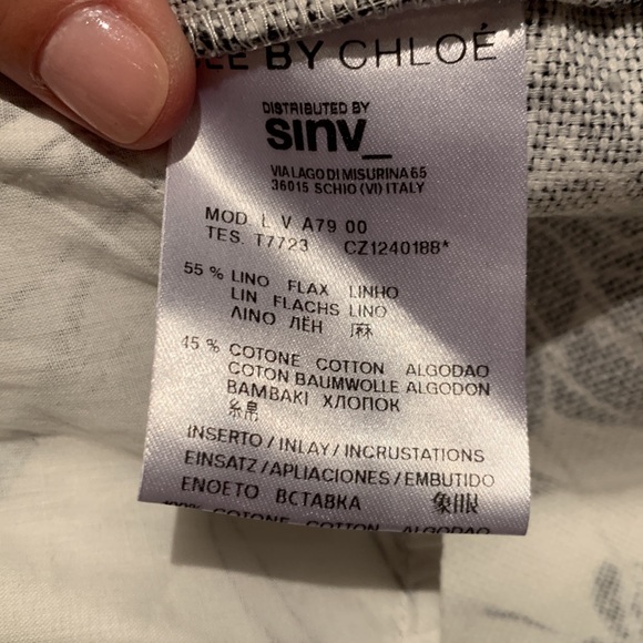 SEE BY CHLOE LINEN COTTON BLEND SHEATH STYLE DRESS TIES AT SHOULDER SIZE US 2 - Picture 15 of 15